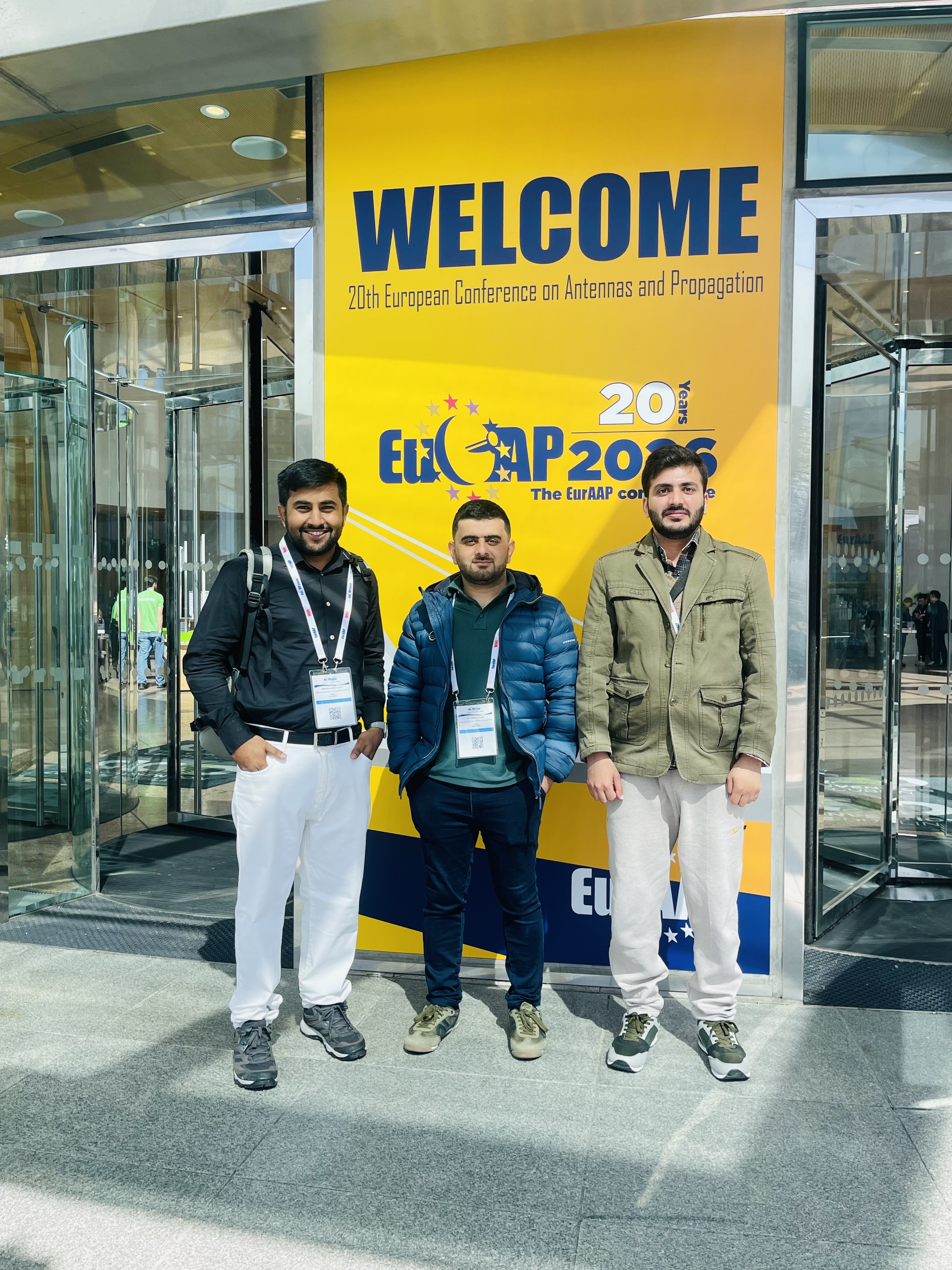 Junaid, Nazim and Daniyal at the EuCAP 2026 (Ireland)
